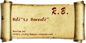 Rátz Bennó névjegykártya
